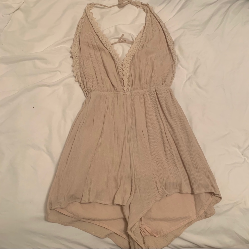 Kendall & Kylie Beige Lace Romper